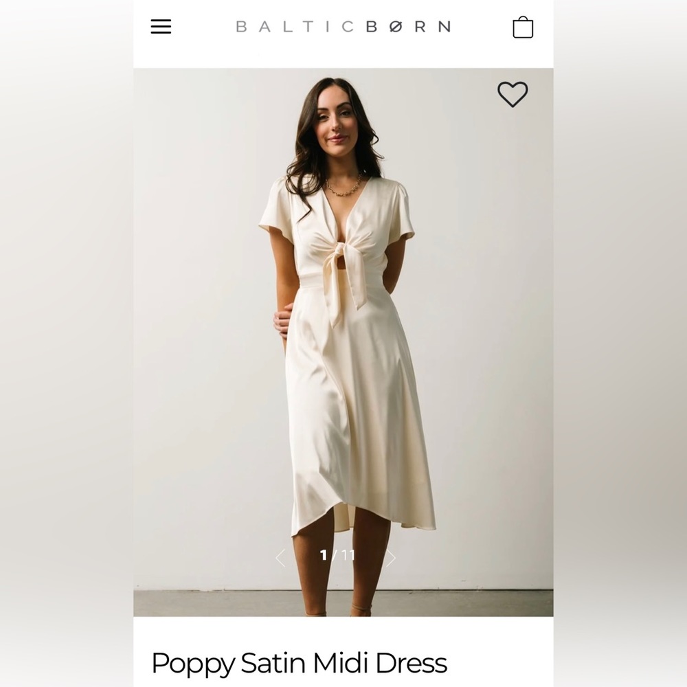BALTIC BORN Poppy Ivory Satin Dress